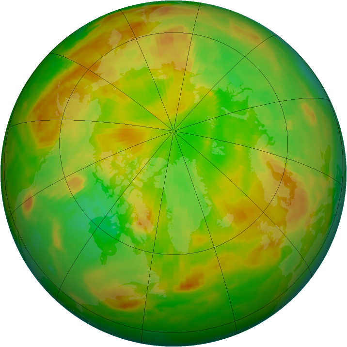 Arctic ozone map for 05 June 1991